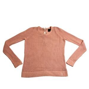 Hurley Open Knit Beach Sweater w/ Lace Up Back Size Large Colorful Casual